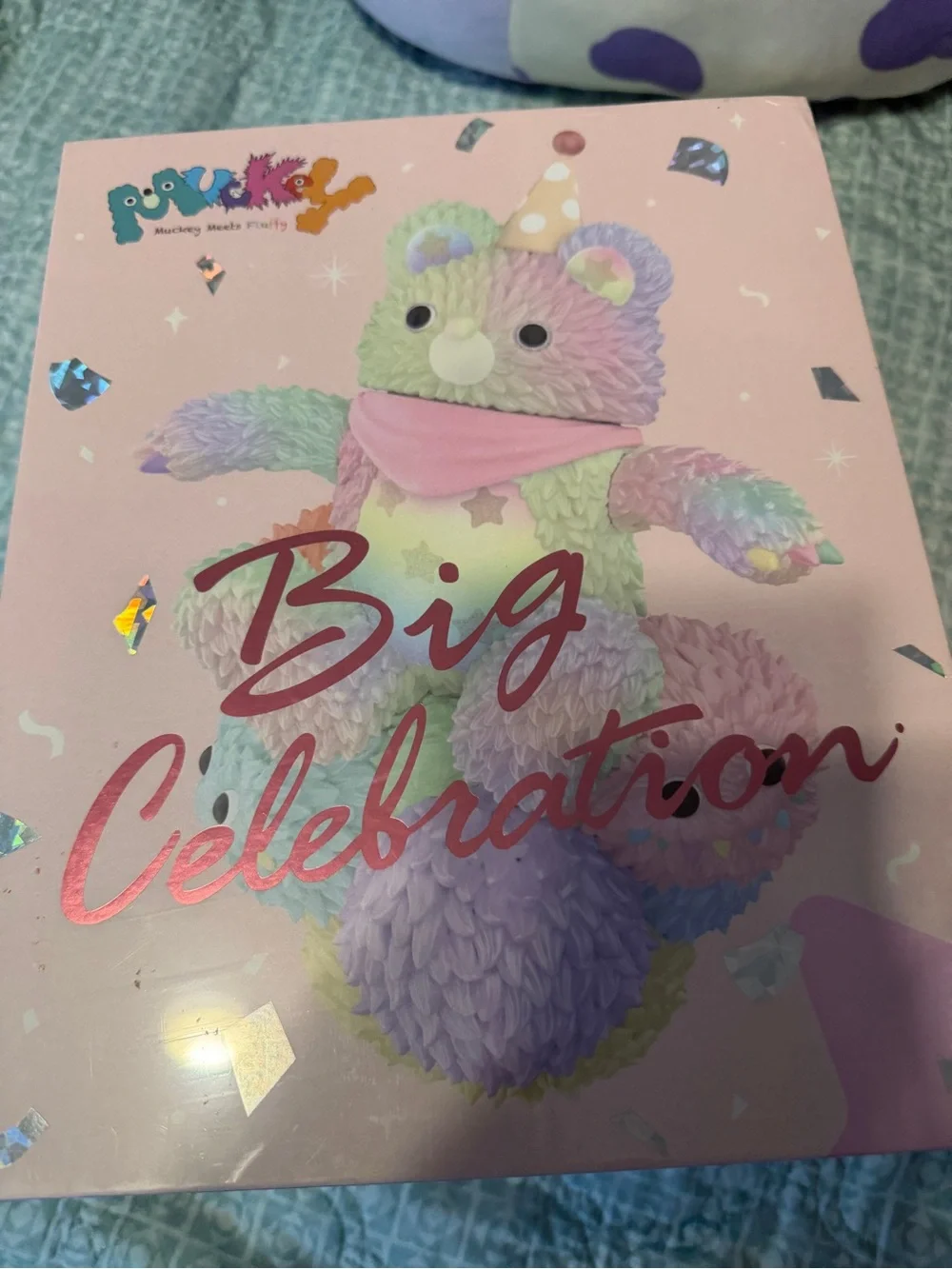 2022 400% Mucky Big Celebration Plush Party Bear - Pastel Multicolor. Sealed.